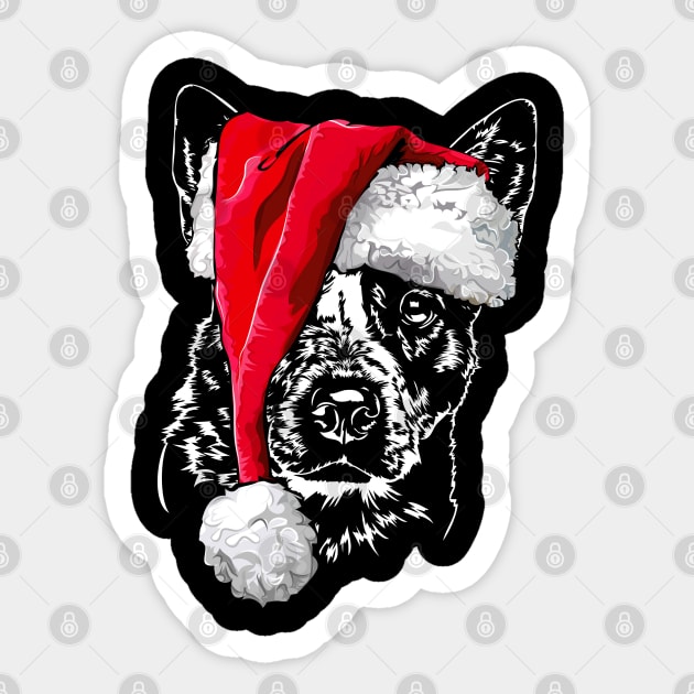 Funny Australian Cattle Dog Santa Christmas dog mom gift Sticker by wilsigns